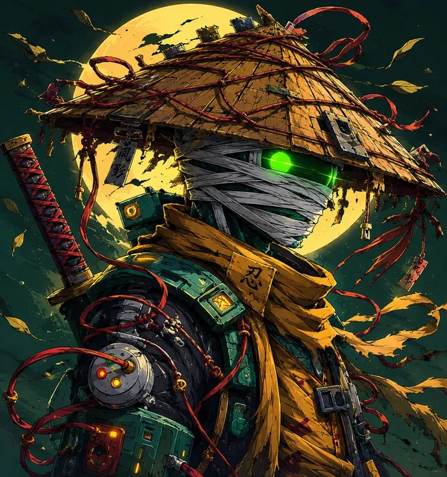 Cyberpunk Samurai and Ninja Art