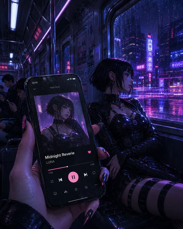 Lettore Musicale Cyberpunk Metropolitana