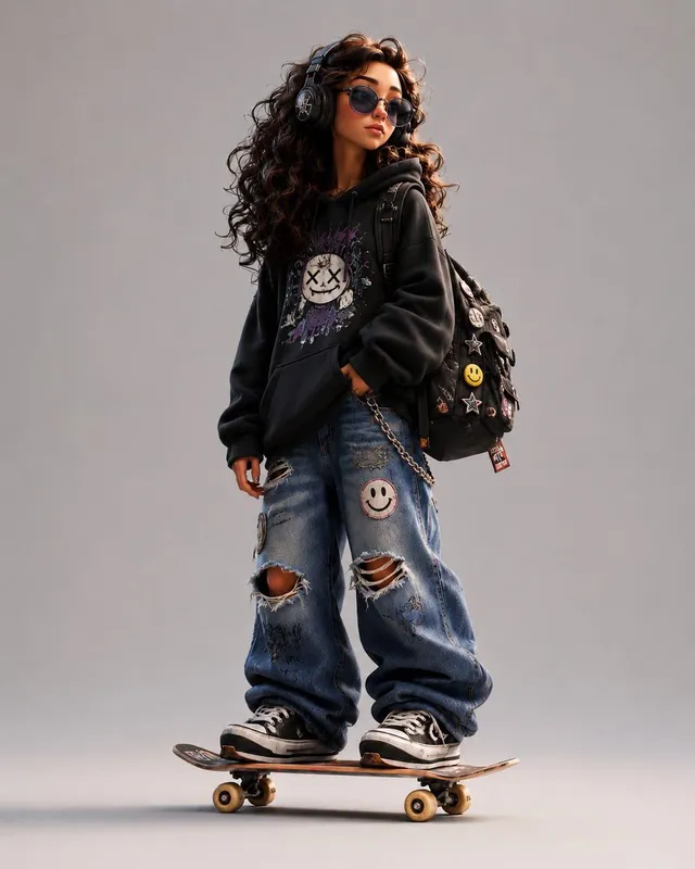 Stylized Urban 3D Skater Character