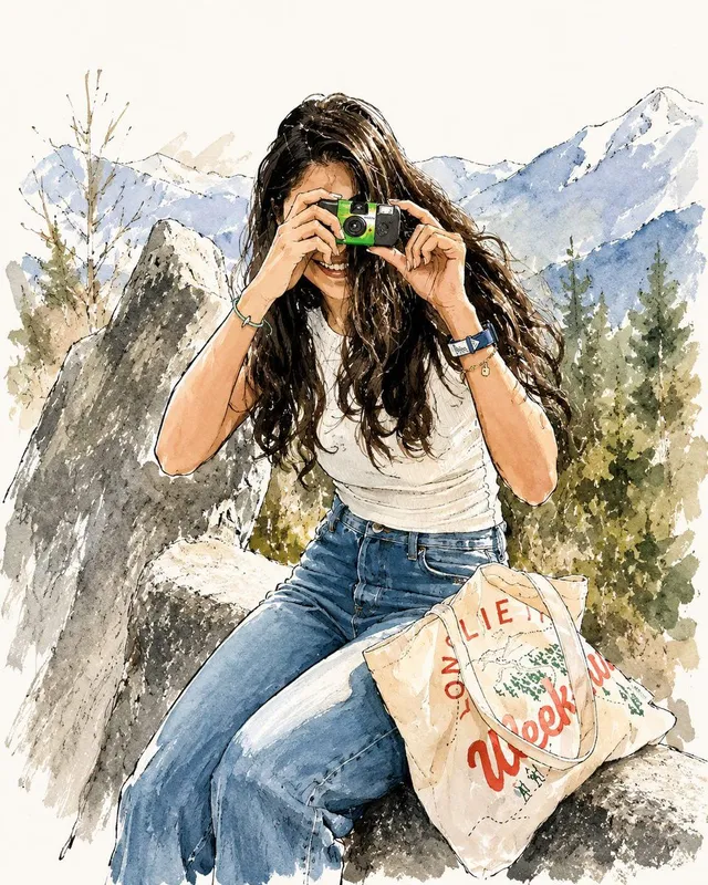 Watercolor Fashion Travel Illustration