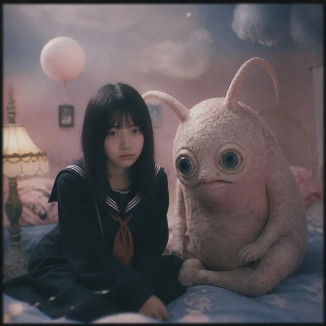 Dreamy Girl and Fantasy Creature