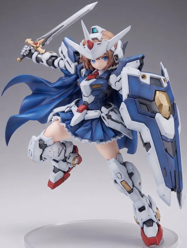 Mecha Girl Figure Product Render