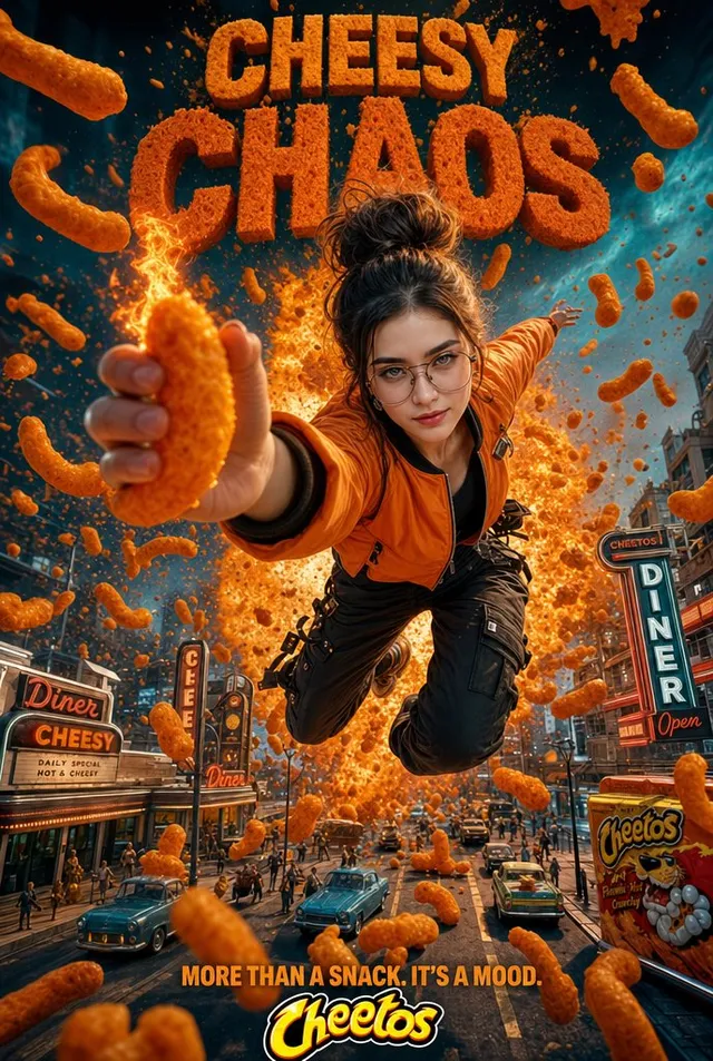 Cheesy Chaos Snack Ad