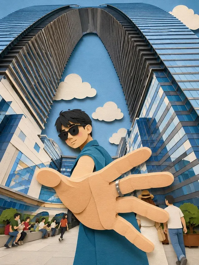 Whimsical Paper-Cut Travel Illustration