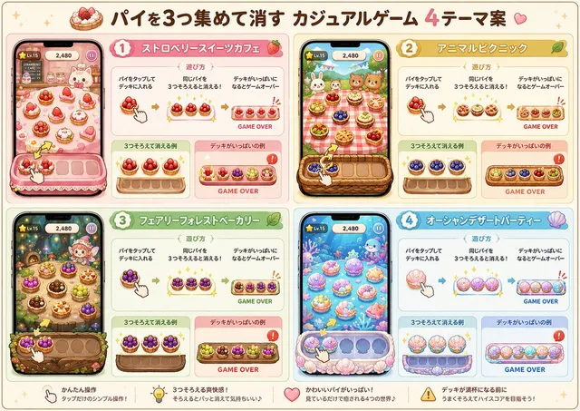 Four Theme Pie Puzzle Game Sheet