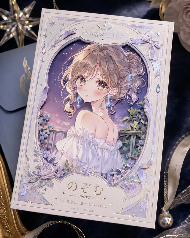 Foil Anime Postcard Design