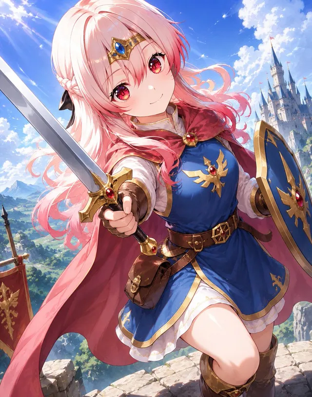 Pembe Saçlı Anime Kadın Kahraman