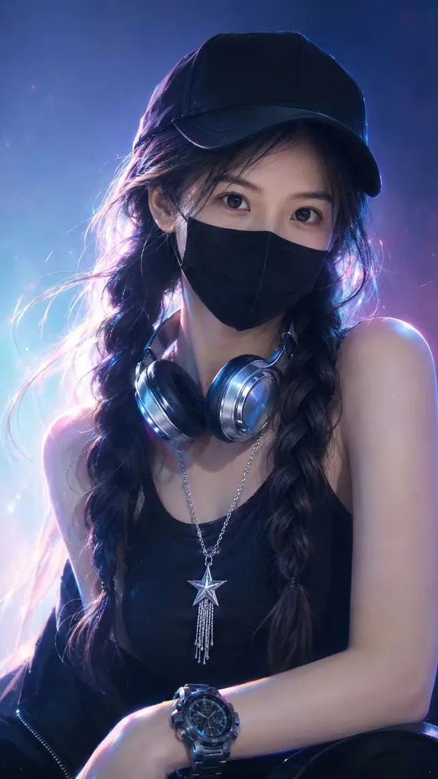 Neon Cyber Streetwear Portrait