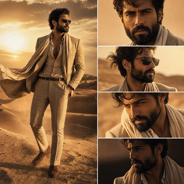 Desert Fashion Editorial Collage