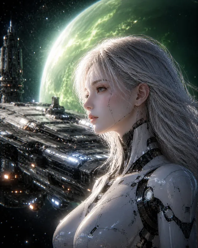 Female Android on Spaceship