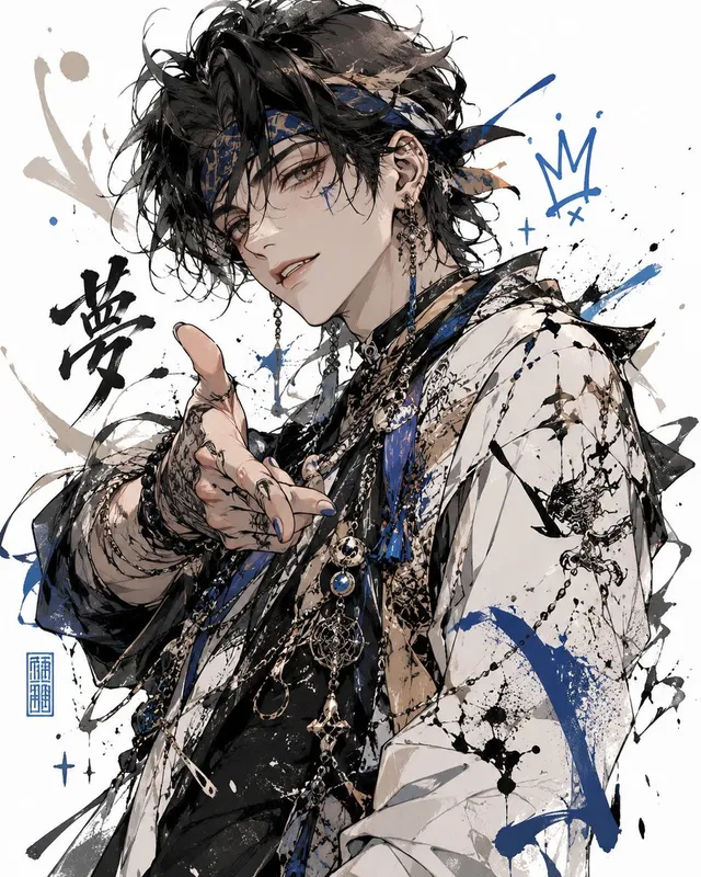 Censored Anime Ink Fashion Portrait