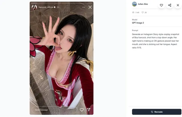 Cosplay Prompt Gallery Screenshot