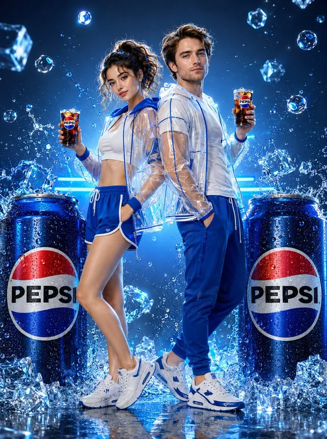Futuristic Neon Pepsi Fashion Photography