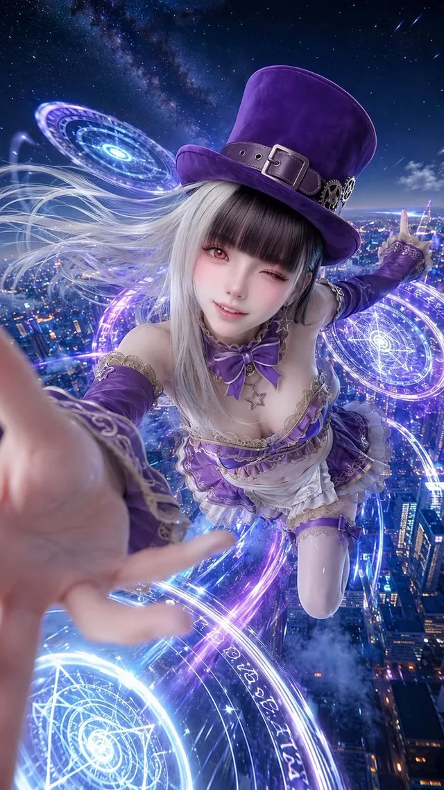 Magical Steampunk Idol Above Neon City