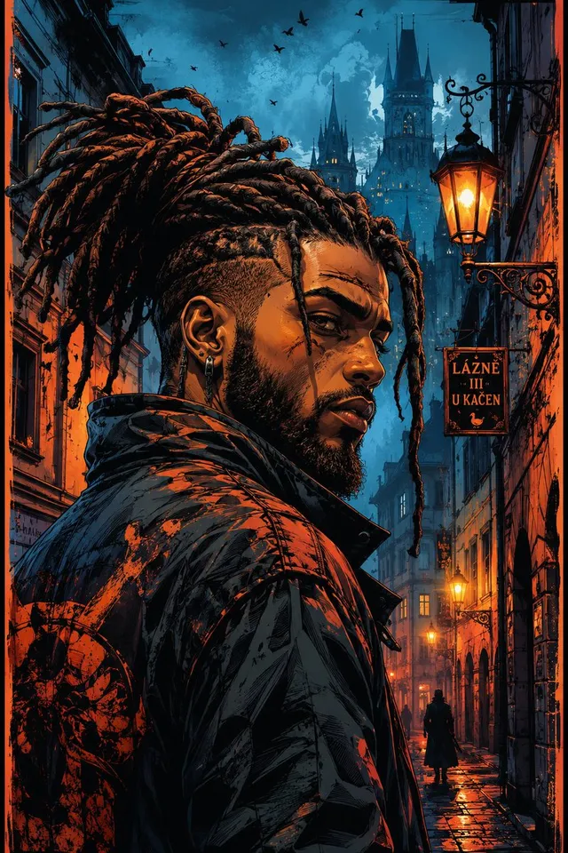 Cyber-Noir Comic Portrait