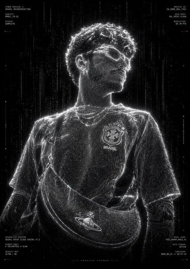Futuristic Point Cloud Portrait