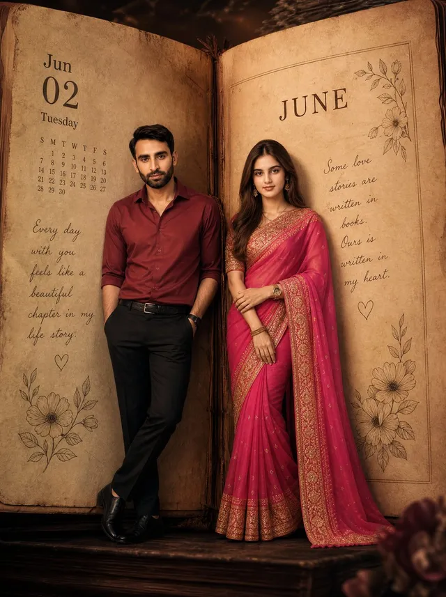 Giant Vintage Diary Couple Poster