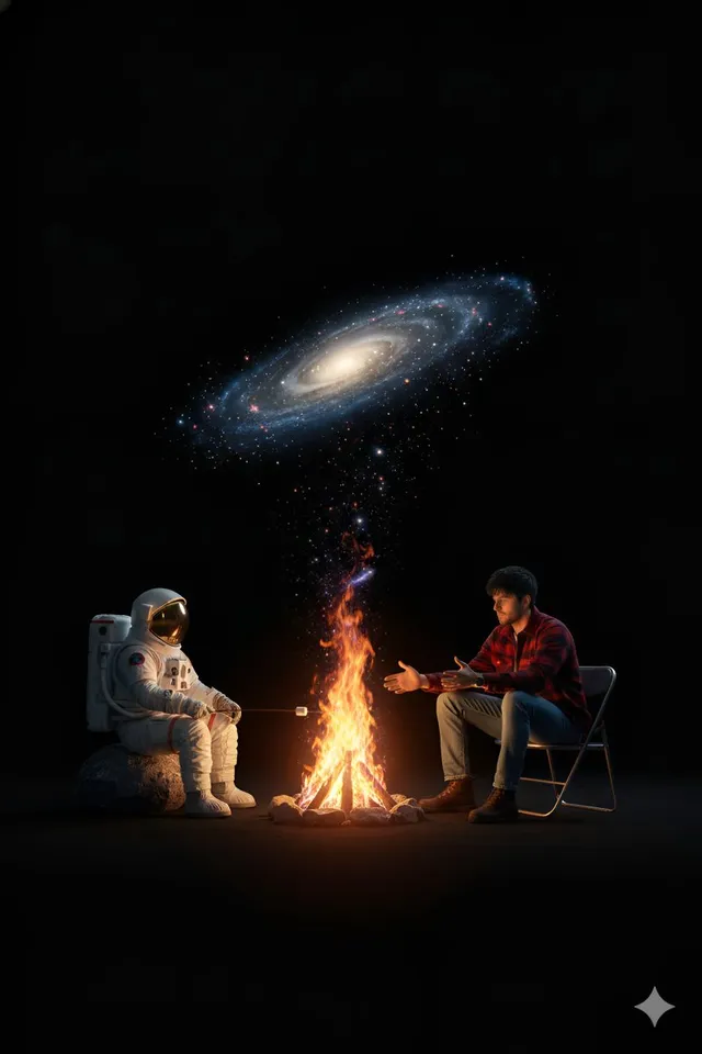 Cosmic Campfire Galaxy Art