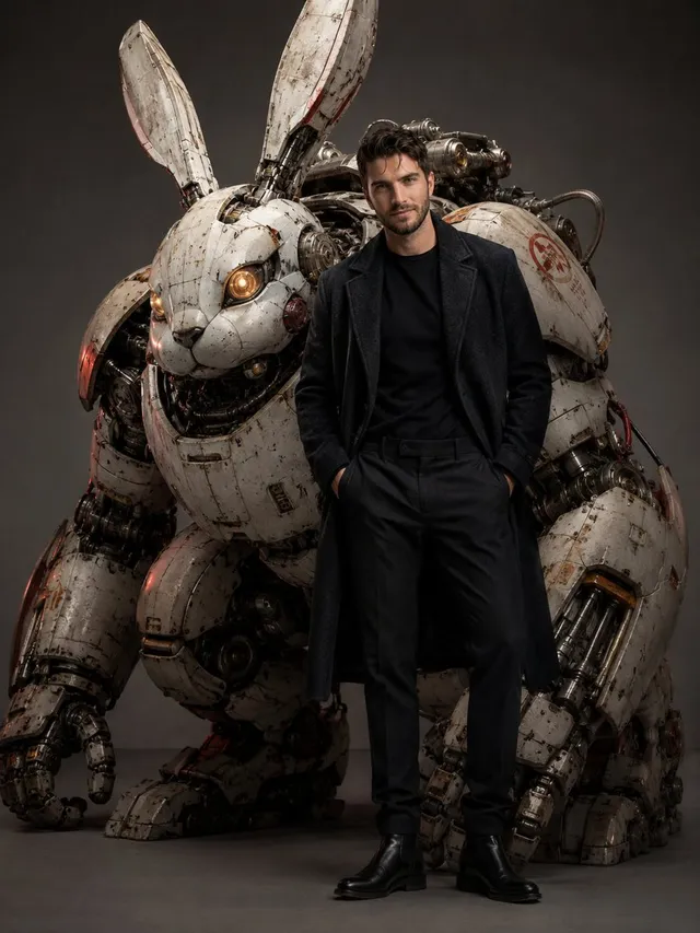 Dieselpunk Mecha-Hase Begleiter