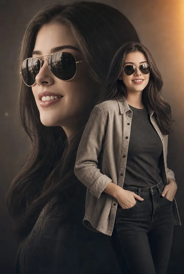 Cinematic Double Exposure Fashion Portrait