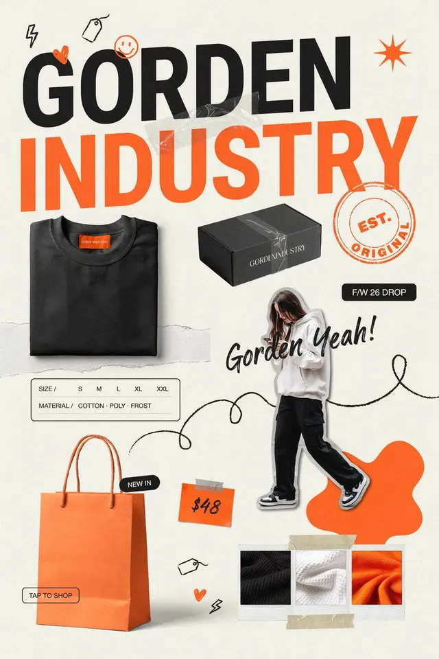 Streetwear Brand Drop Collage Poster
