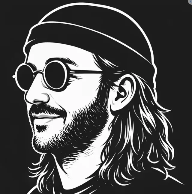 Black White Vector Musician Avatar