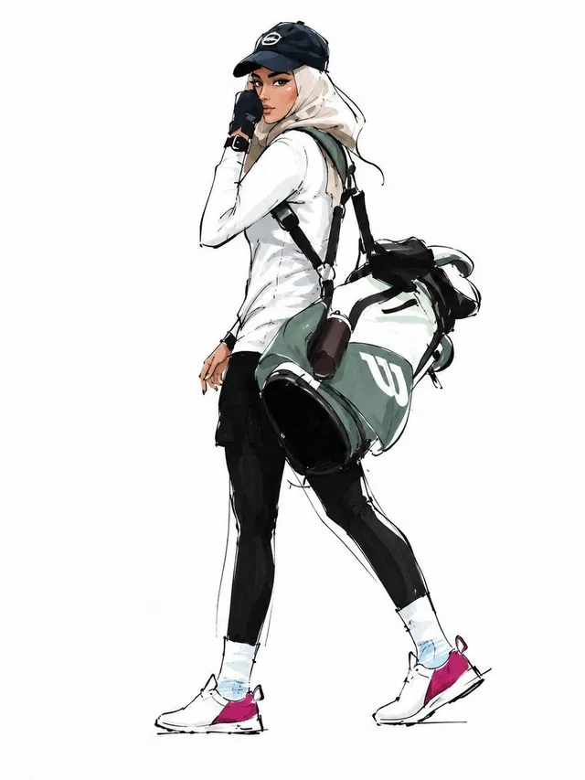 رسم توضيحي أزياء بأسلوب فوغ