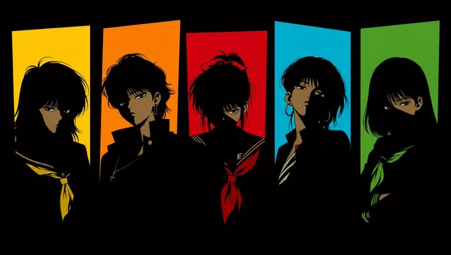 Five 1980s Delinquent Anime Girls
