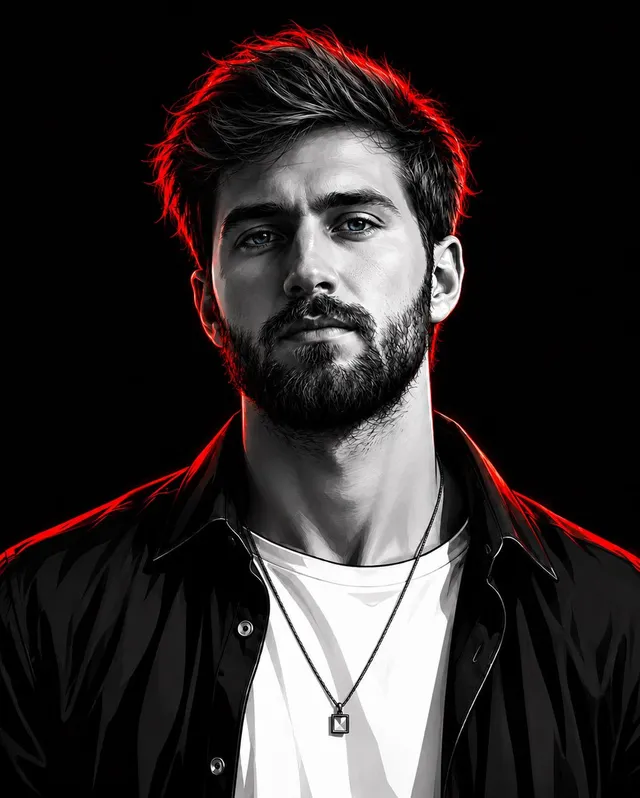 Cyberpunk Neon Rim Lighting Portrait