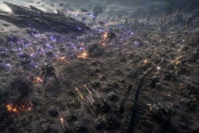 Aerial Sci-Fi Invasion Battlefield