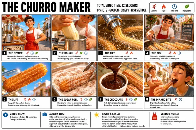 Storyboard Infographique Fabricant de Churros