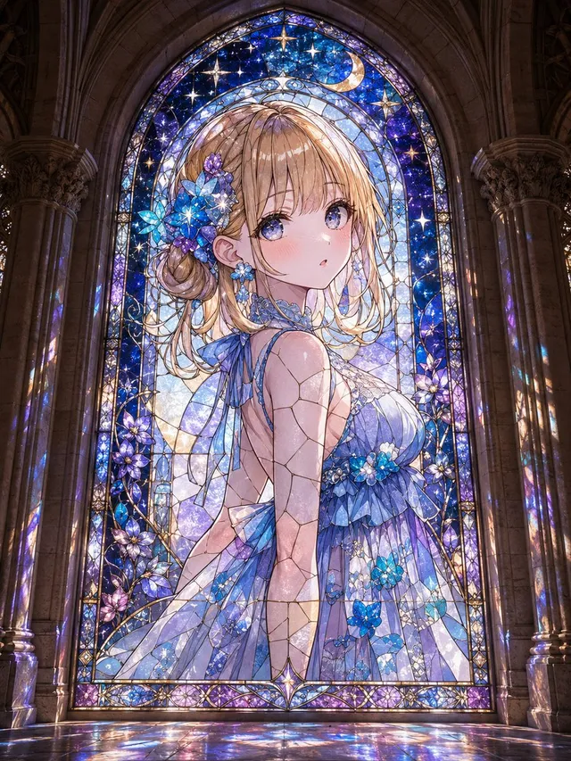 Anime Girl Stained Glass Chapel