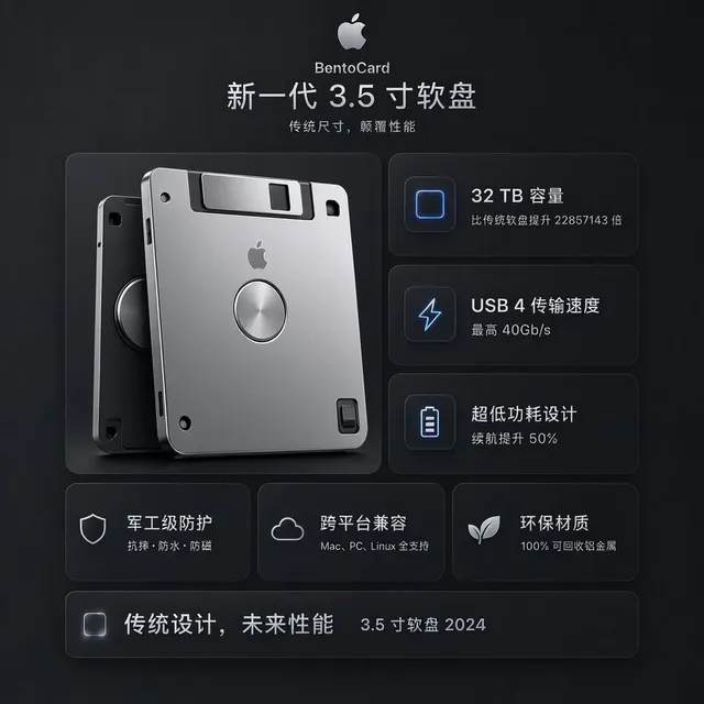 Futuristic BentoCard Floppy Ad