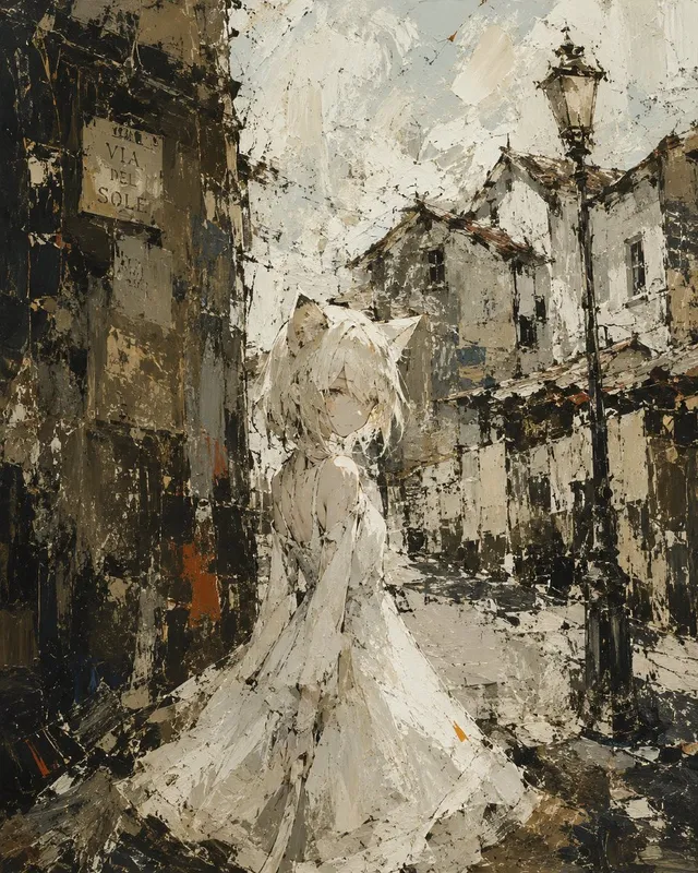 Rough Oil Painting Style Illustration