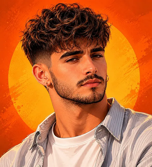 Detailed Digital Vector Portrait with Comic Shading