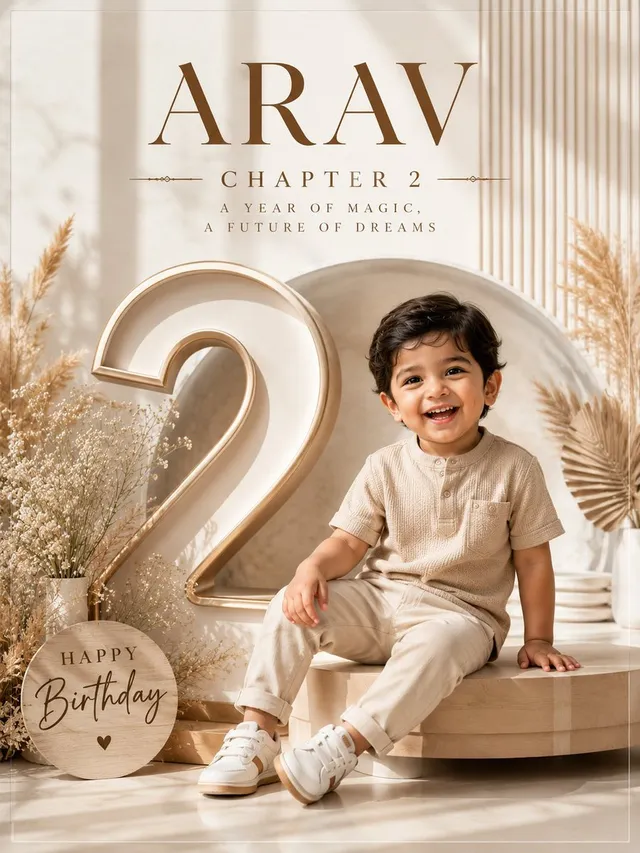 3D Depth Luxury Birthday Poster