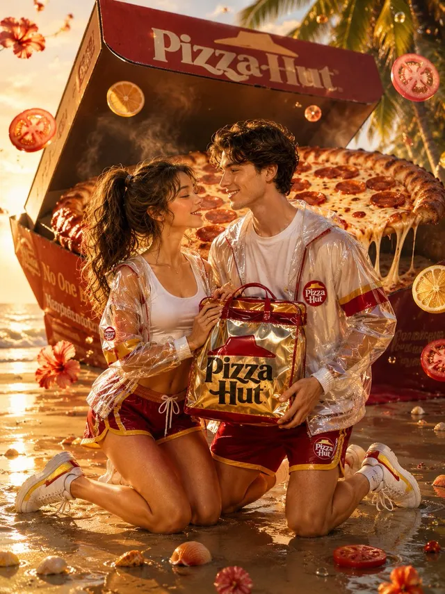 Cinematic Pizza Hut Beach Advertisement