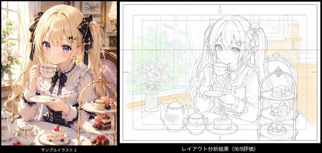 Blonde Twin Tails Girl Drinking Tea