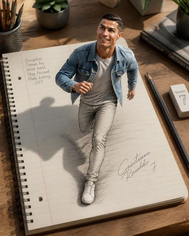 3D Notebook Illusion Sketch