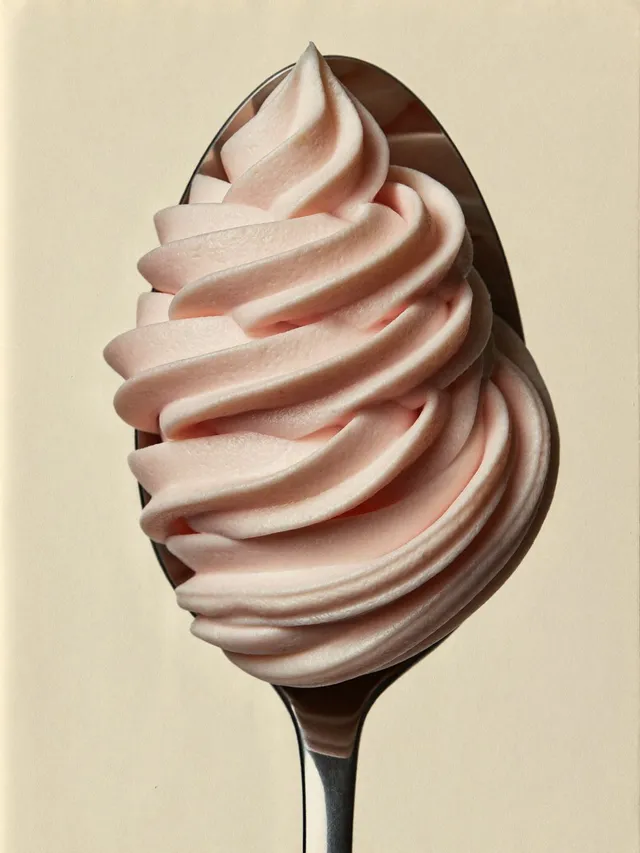 Pink Soft Serve on Spoon
