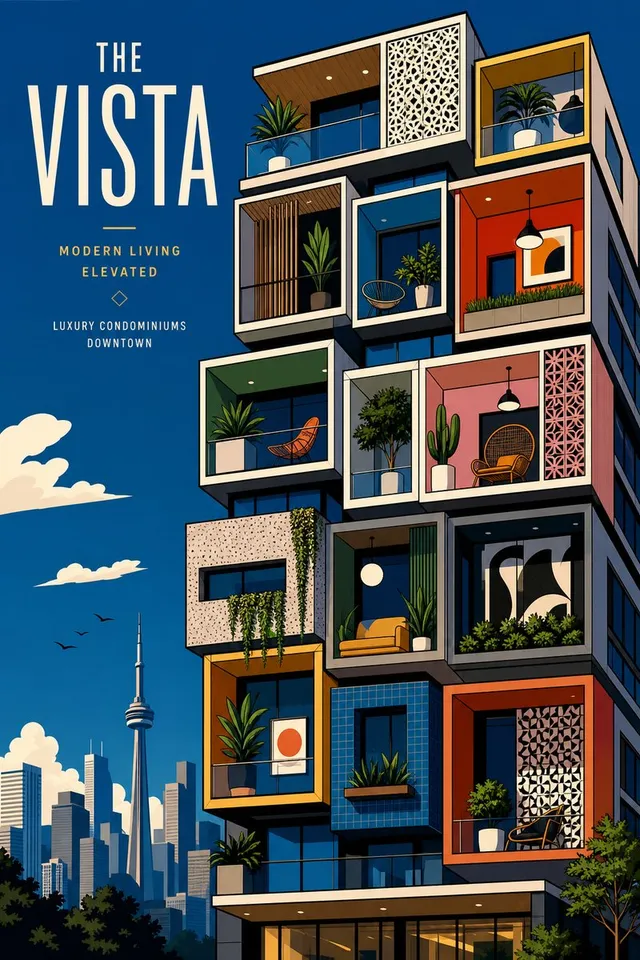 Poster Condominio Modulare Vista