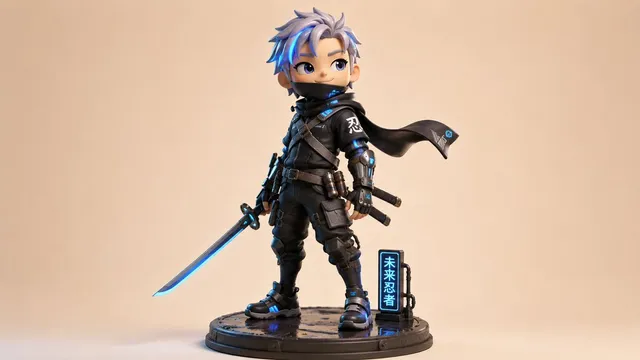 Chibi Cyber Ninja Figurine