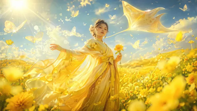 Surreal Low-Angle Floral Portrait
