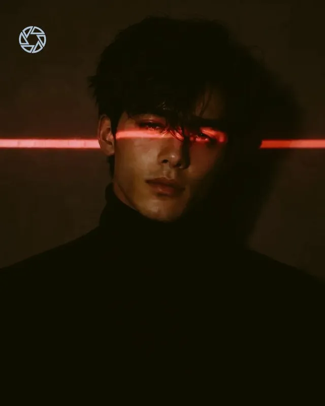 Cyberpunk Laser Eye Editorial Portrait