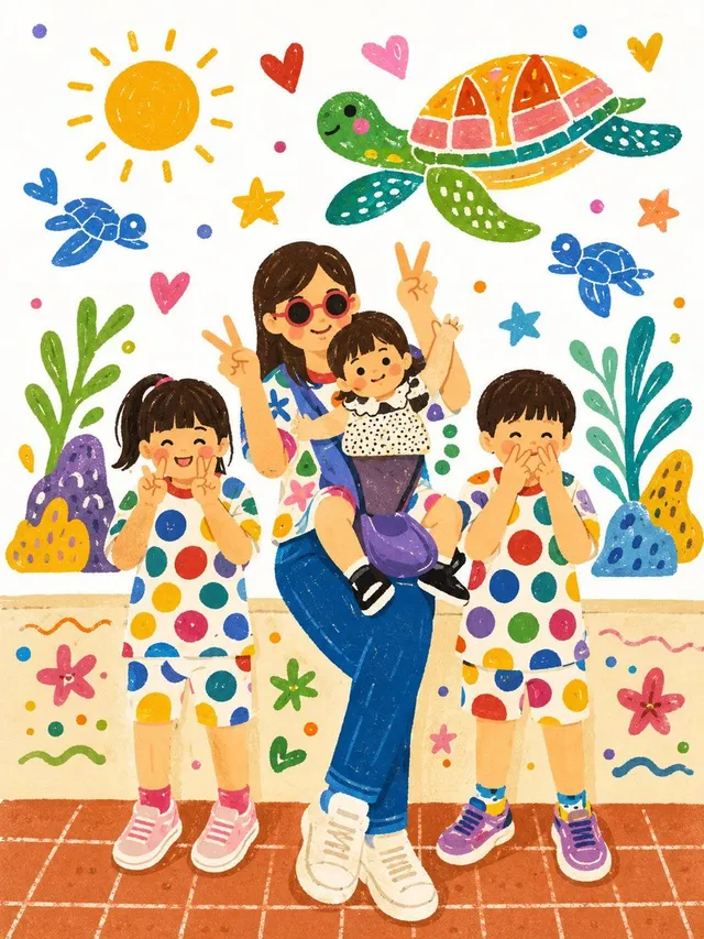 Family Portrait Storybook Illustration