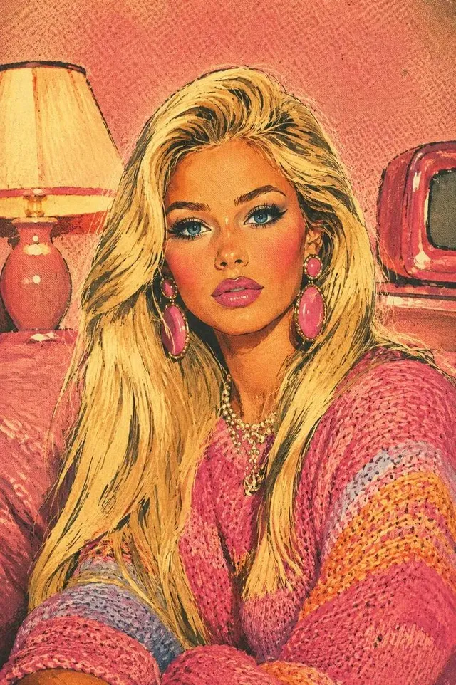 Retro Blonde Magazine Portrait