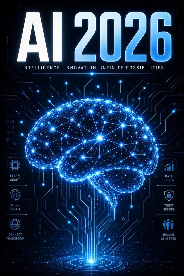 Poster Tecnologico Futuristico AI 2026