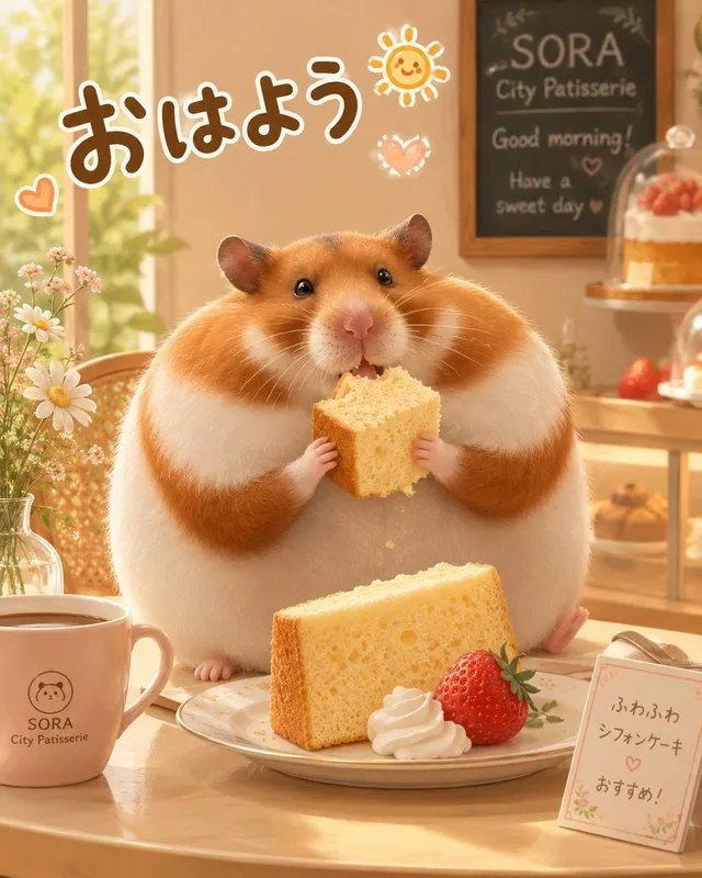 Morning Hamster Café Illustration