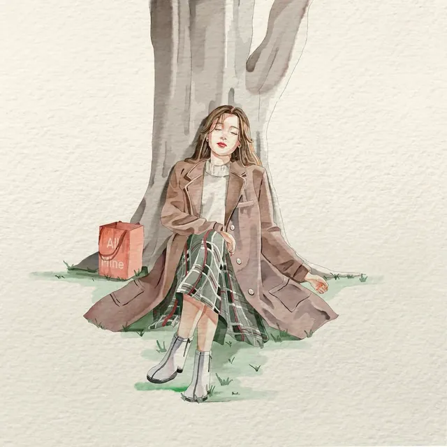 Minimalist Watercolor Anime Portrait Prompt