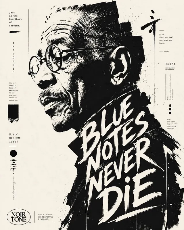 Typographic Ink Portrait Poster